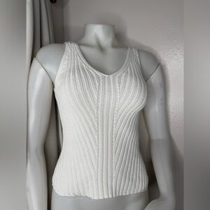 Banana Republic White Ribbed Tank Top